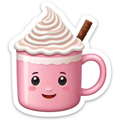 Hot coco pink mug  sticker