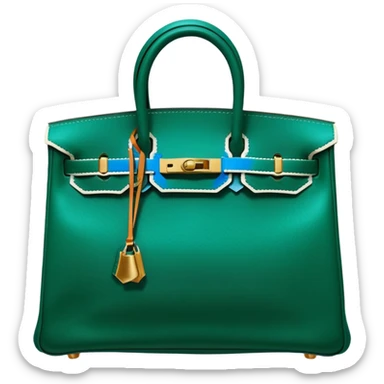 hermes birkin dark green color bag sticker
