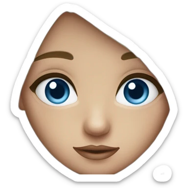 blue-eyed girl with flowing, short hair and three moles under her eye sticker