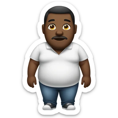 Large overweight black man sticker