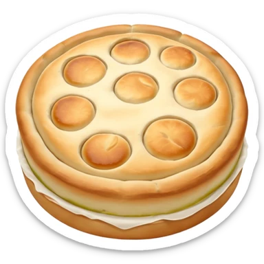 round focaccia classic white sticker