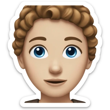 white girl with brown hair blue eyes sticker