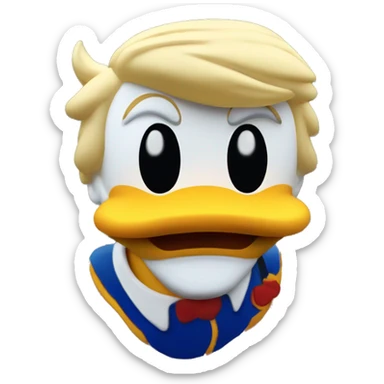 Donald trump on the back of donald duck sticker