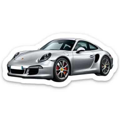 Porsche car silver￼ sticker