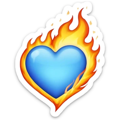Blue heart burn  sticker