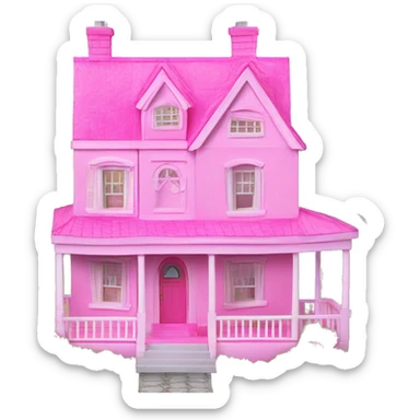 Pink Barbie dream house dollhouse sticker