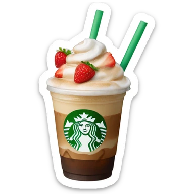 Starbuck ice coffee with strawberries sticker