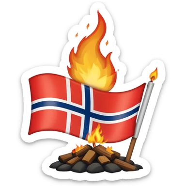 Norwegian flag burning sticker
