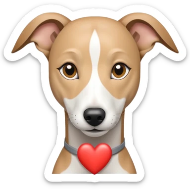 dog whippet hearts sticker