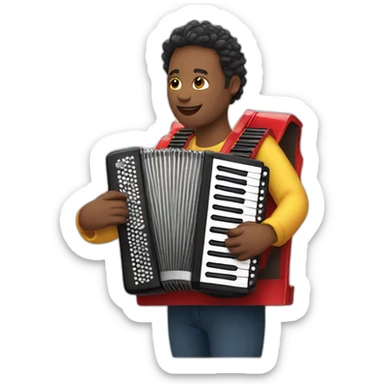 person with accordion sticker