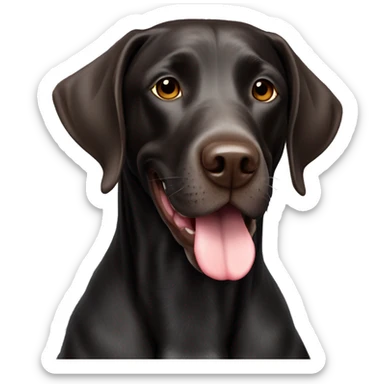 Black German shorthair pointer smiling sticker