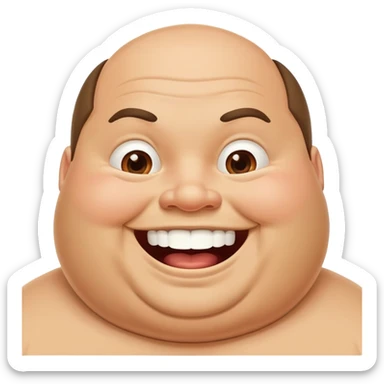 Fat guy really hungry and salivating sticker