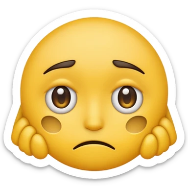 Tired emoji with dark circles under eyes from lack of sleep sticker