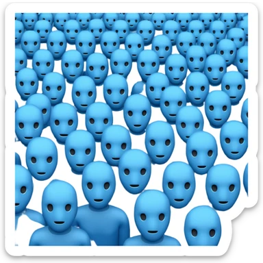 create an emoji for a group of actors with no face, all blue like in the ios emoji. a crowd.  sticker