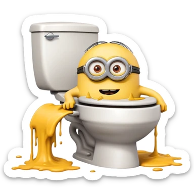 A minion pooping sticker