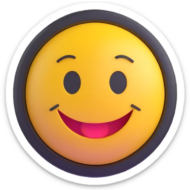 3D smiley emoji, round shape, power off button, with the text "offol" sticker