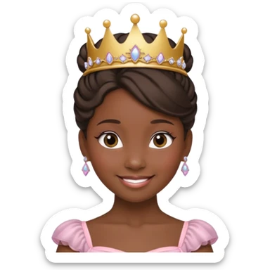 ballet bun  black princess sticker