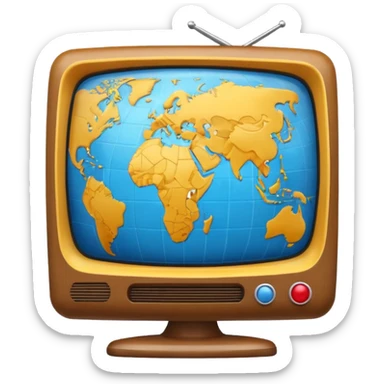 Tv with an globe in emoji style sticker
