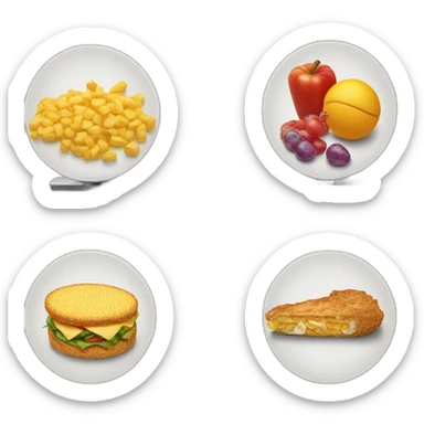 a scale with food on one side and a sport on the other sticker