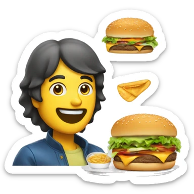 Khaby lame qui mange un burger  sticker