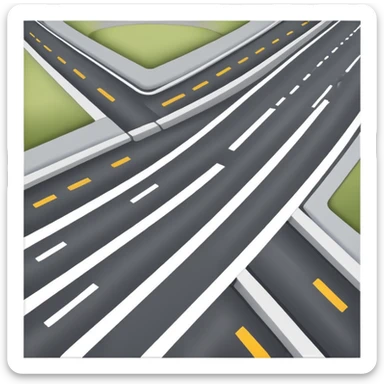 highway road with lane markings sticker