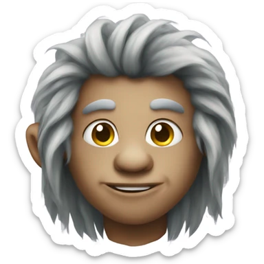 Troll with a long nappy hair sticker