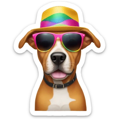 Dog with hat and sunglasses sticker