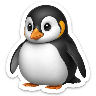 side eyeing penguin  sticker