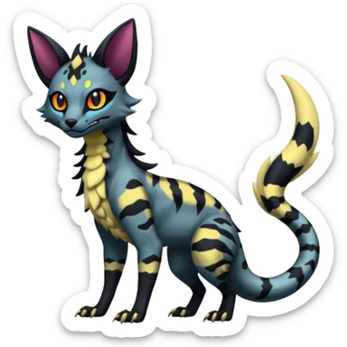 Gothic edgy dark Salandit-Umbreon-Genet-Noivern-Noibat-Serval-Hybrid (Full body) sticker
