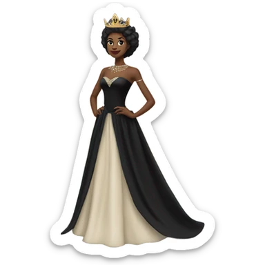 Black queen on a mountain ￼ sticker