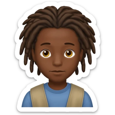 Boy with a locs hair  sticker