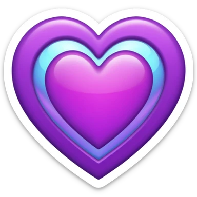 extra saturated purple heart with a holographic border sticker