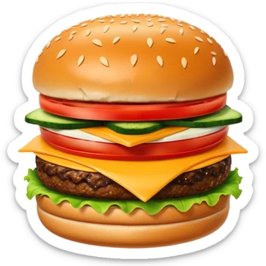 Cheese and tomato and vegetables Burger no beef  sticker