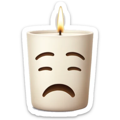 fragrance candle with ceramic cup and illustrator design texture feeling, no emoji sticker