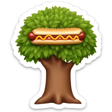 A tree eating a hotdog sticker