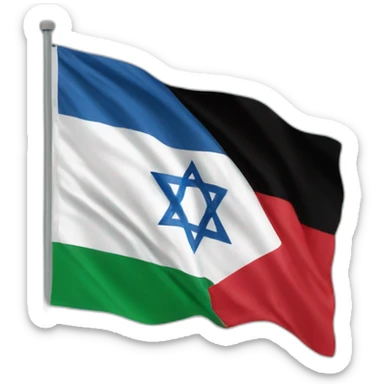Israël flag on top of a Palestinian flag sticker