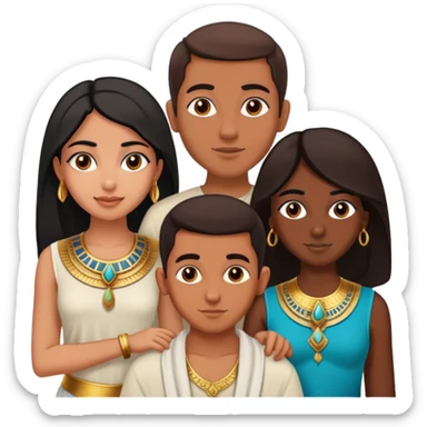 5 bestfriends, 1 Egyptian man, 1 indian girl 1 persian girl 1 moroccan boy 1 black boy sticker