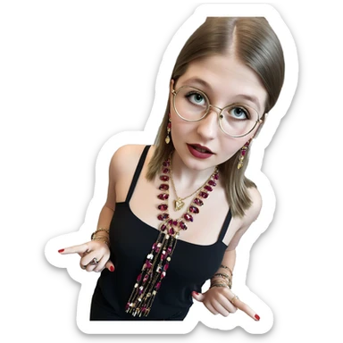 stylish girls with jewelry sticker