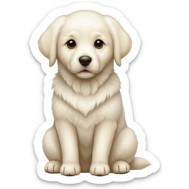 White Labrador adult dog sitting sticker