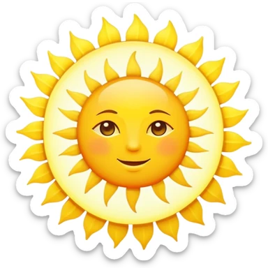 simple sun without face, just a yellow circle with rays sticker
