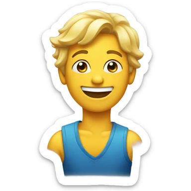 A happy face+The victory gesture sticker