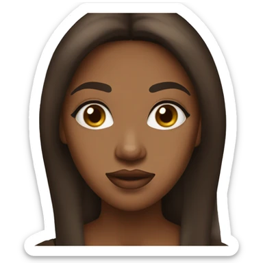 Three Musketeers black woman smooth long brown hair big lips sticker