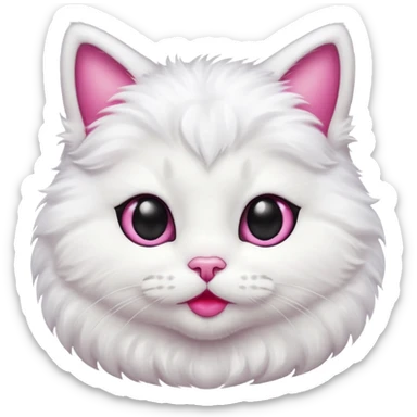 kitty  with big lips more big mroe more more big  sticker