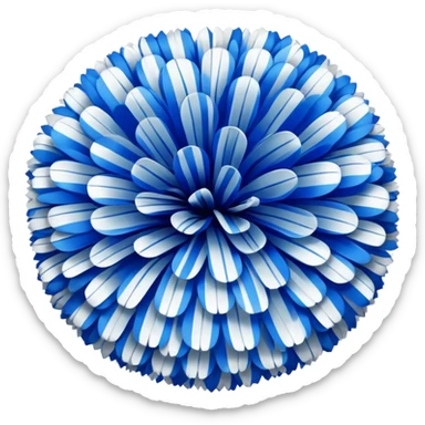 blue and white cheer pom poms sticker