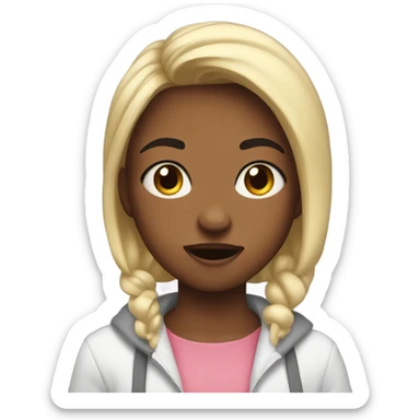 A girl being aggressively cute sticker