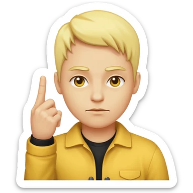 a yellow face with a side eye and a middle finger sticker