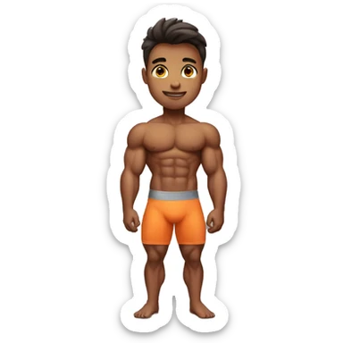 Bodybuilder boy sticker