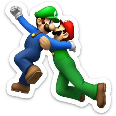 Mario and Luigi kissing sticker