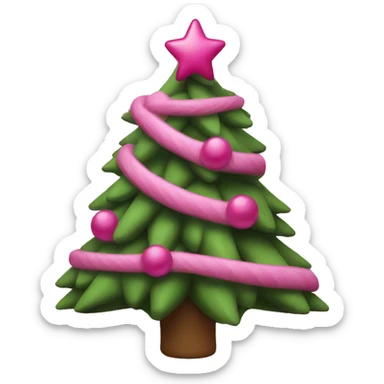 christmas tree with pink accents  sticker
