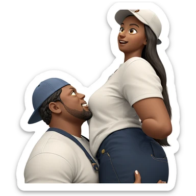 stylish couple in casual attire sticker